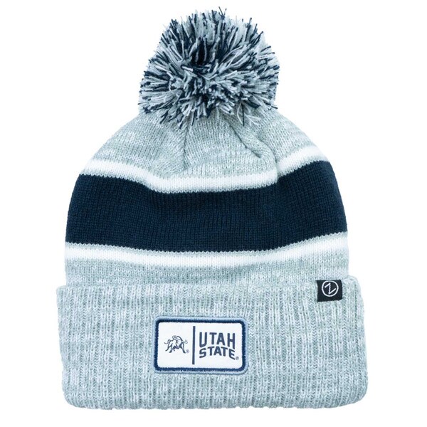 Utah State Striped Sweater Pom-Pom Beanie